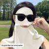 Women Sun Protection Face Mask with Drinking Hole Ice Silk Cooling UV Block Neck Cover for Cycling Outdoor Summer