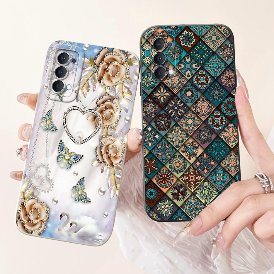 For Oppo Reno4 Pro 5G Case CPH2089 Luxury Candy Painted Cover Soft Silicone Phone Case For Oppo Reno 4 Pro Reno4 4G CPH2113 Bags