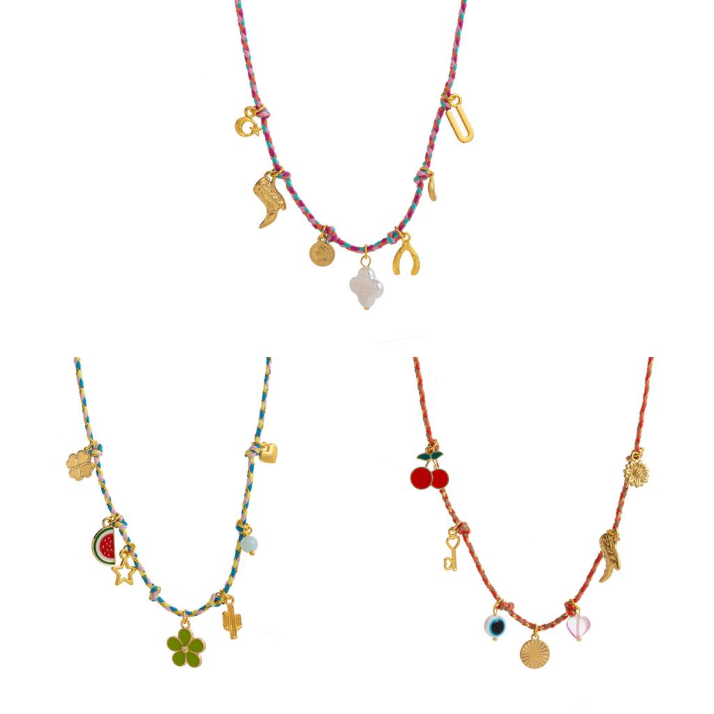 Titanium Steel Necklace With Braided Chain For Summer Fashion Accessories
