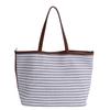 New niche large-capacity striped tote bag, premium lazy fashion commuter versatile canvas bag