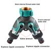 Garden Hose Splitter Water Hose Y Splitter Heavy Duty 2 Way Splitter with Long Handle Shut Off Valves 3/4 Inch GHT Thread Connector for Outdoor
