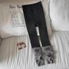 Girls' Autumn/Winter Fleece-Lined Stripe Leggings - Thick, Warm Nine-Point Pants