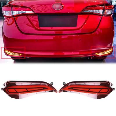 2Pcs Car Rear Bumper Light for Toyota VIOS  YARIS 2017 2018  Fog Warning Turn Signal Lamp Reflector Accessories