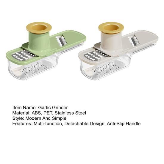 מגרסת שום וג'ינג'ר 3 ב-1, פורסת תפוחי אדמה, כלי קוצץ מטבח רב-תכליתי למחית שום, משחת ג'ינג'ר וגריסת ירקות