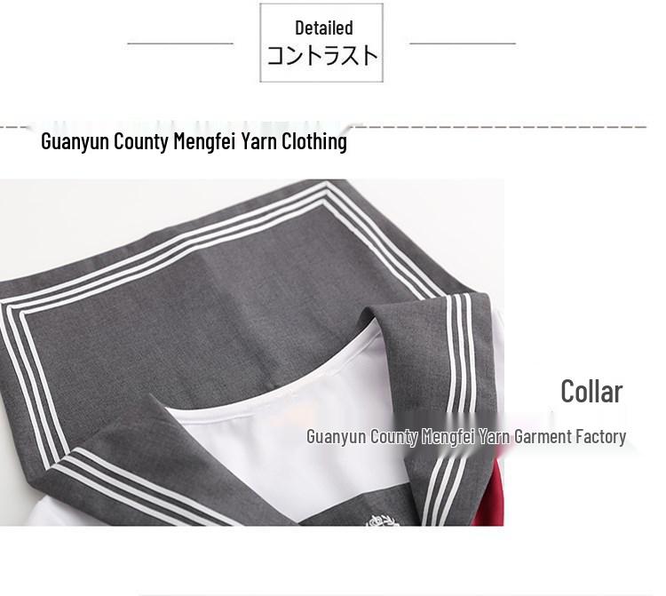 Authentic Soft Girl Japanese JK Three-Piece School Uniform: Academic-Style Kansai Collar Student Sailor with Long Sleeves