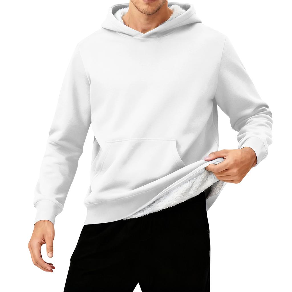 Men's Hooded Fleece-Lined Thick Warm Sweatshirt