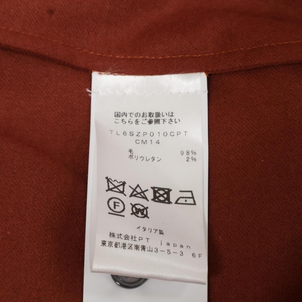 PT TORINO TL6SZP010CPT Brown wool regular color zip-up blouson Jacket 37 BrownUsed