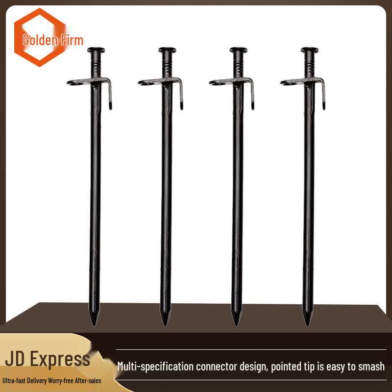 Jinguoao Outdoor Steel Tent Pegs 40cm (4 Pcs)