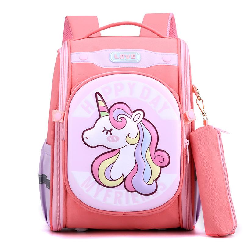 New Schoolbag for Girls  Primary School Students  Spine Protection  Burden Reduction and Breathable Children's Backpack