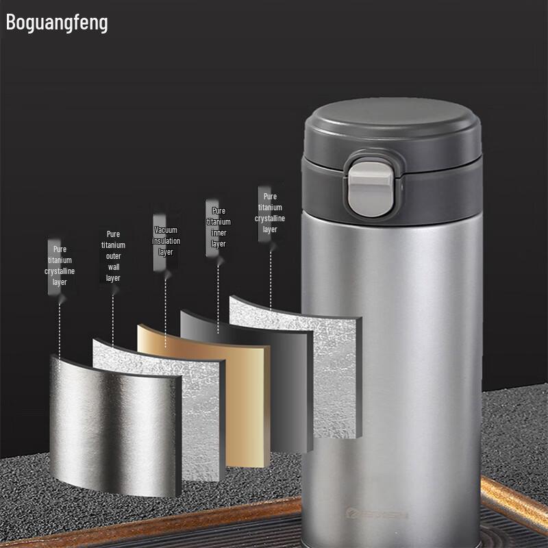 480ml Titanium Double-Wall Tea Infuser Bottle with Pop-Up Lid