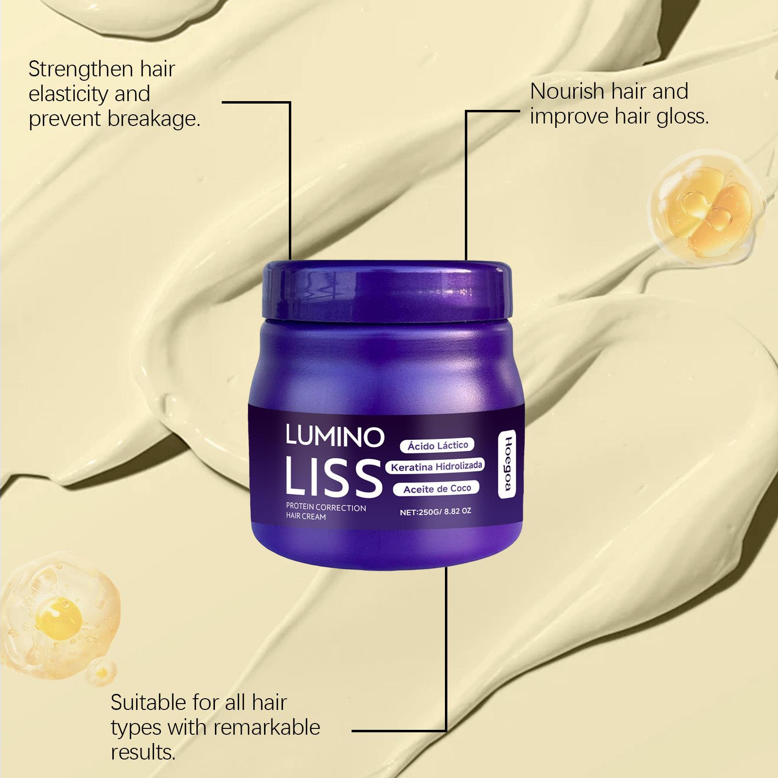 Protein Straightening Cream Prevent Frizzy Breakage Strengthen Elasticity Nourish Improve Hair Gloss Protein Straightening Cream 250g