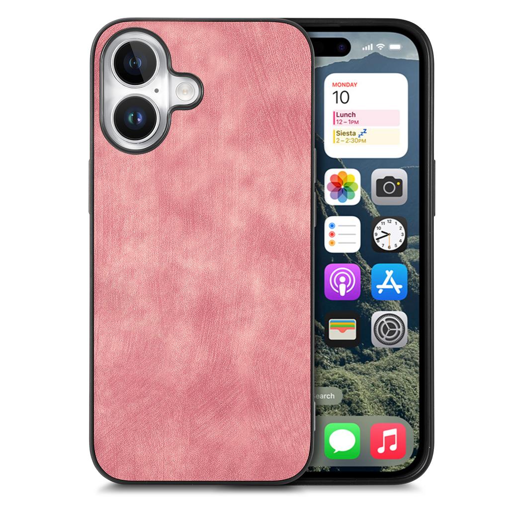For iPhone 16 Plus Case Retro Leather+TPU Shockproof Protective Phone Cover