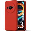 Protective Case - E.F.CONNECTION - for Xiaomi Redmi A3 - Liquid Silicone - Ultra Slim - Red