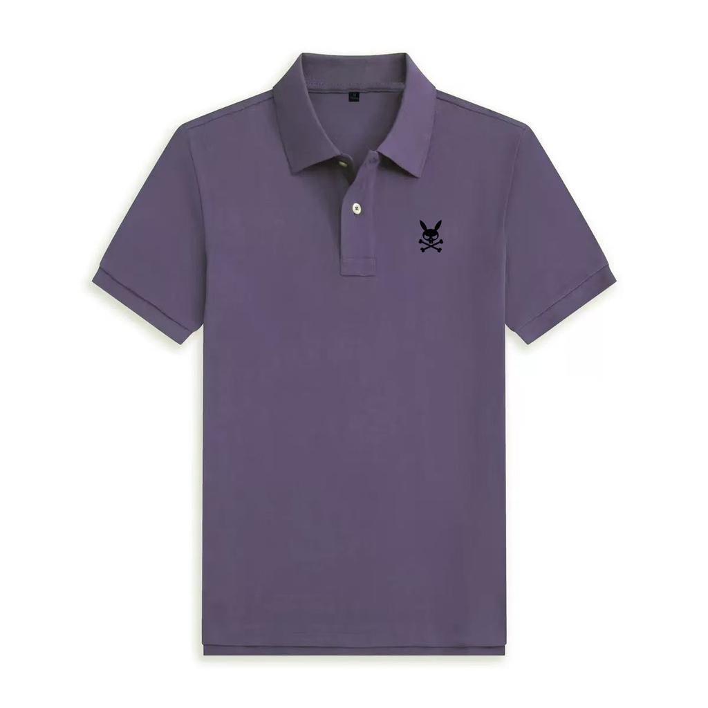 Sommer Herren Kaninchenschädel Design Kurzarm Poloshirt
