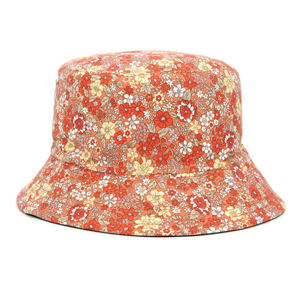 Spring and Summer Small Floral Print Bucket Hat Trend Flower Double-Sided Male Wild Basin Sun Woman Cap