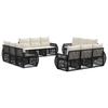 Garden Sofa Set 12 Pcs Black and Cream White Poly Rattan