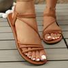 Sandals for Women Fashion Outdoor Casual Sandal Summer Open-toe Flat Sandals for Women Lightweight Comfortable Flat Beach Sandal