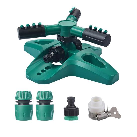 3-Arm Lawn Sprinklern, Automatic 360-Degree Rotating Garden Sprinkler, Large Coverage Area Sprinkler for Yard Outdoor Irrigation Kids Pets Water Fun