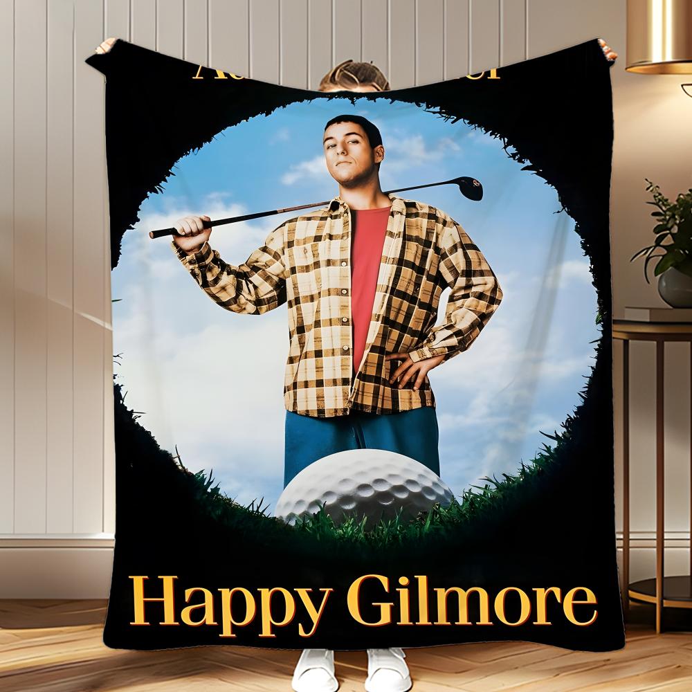 

classic movie Happy Gilmore Throw Soft Coral Fleece Blanket 310gsm Fluffy Warm Throw for Sofa Bed Couch Bedroom Decor 75x100cm