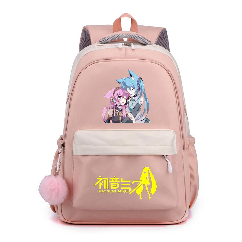 Anime Peripheral Hatsune Future School Bag Backpack Cartoon Backpack Candy Color Large Capacity Student School Bag Stationery