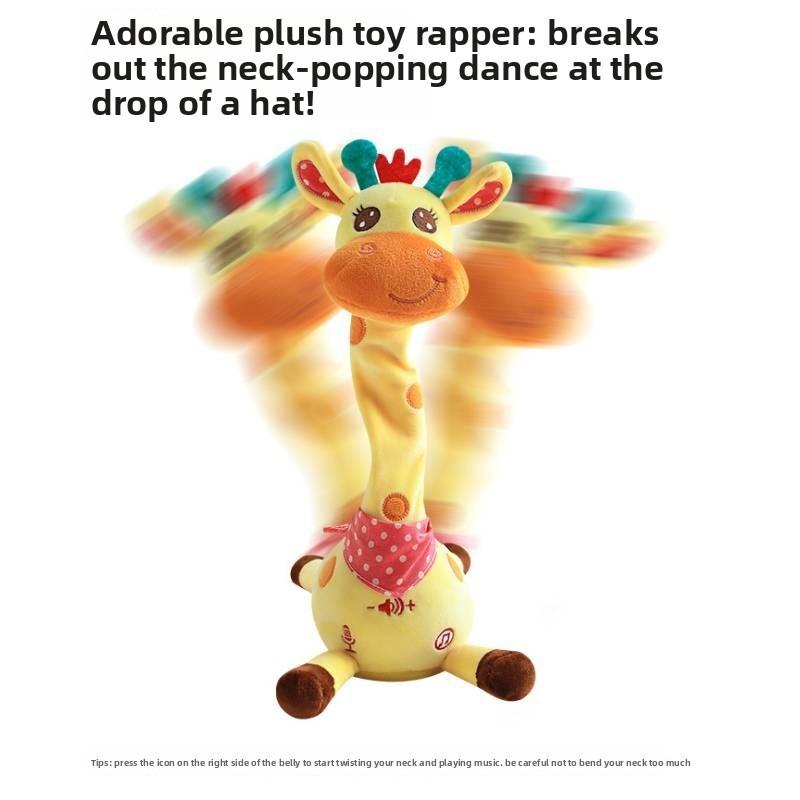 Cute Plush Giraffe Toy With Singing And Swinging Design For Daily Childrens Gift