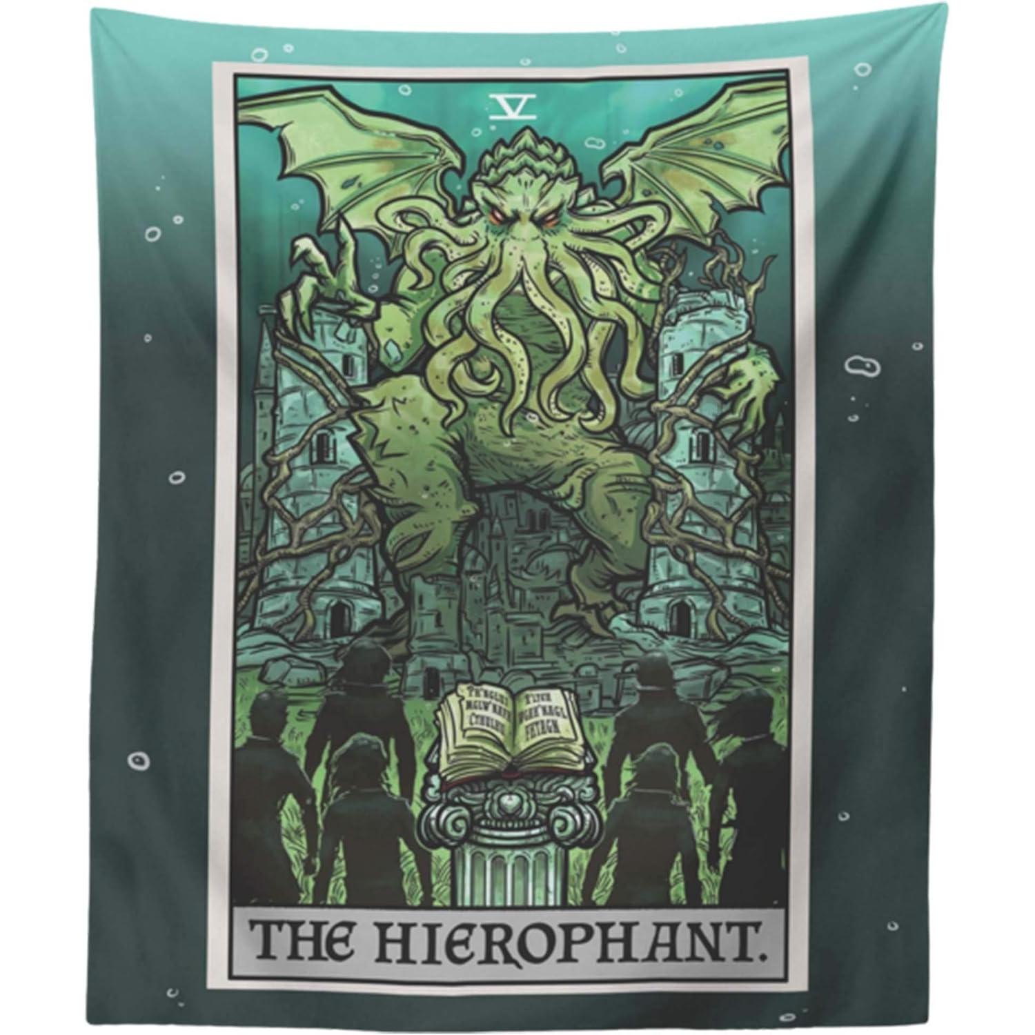 Tapestry Tarot Card Cthulhu Hierophant 75x100