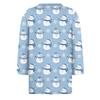 Women's Fashion Casual Round Neck 3/4 Sleeve Loose  Printed T-Shirt Ladies Top