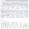 120/140 piezas Uñas Postizas 3D Diamante Transparente Almendra Ballet Ataúd Transparente Uña Postiza Reutilizable Cobertura Completa Puntas de Uñas Acrílicas para DIY