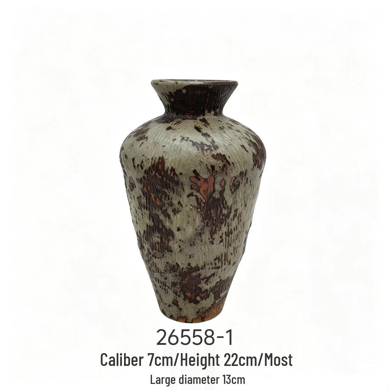Retro Wabi-Sabi Style Ceramic Vase for Living Room & Tea Room Decor