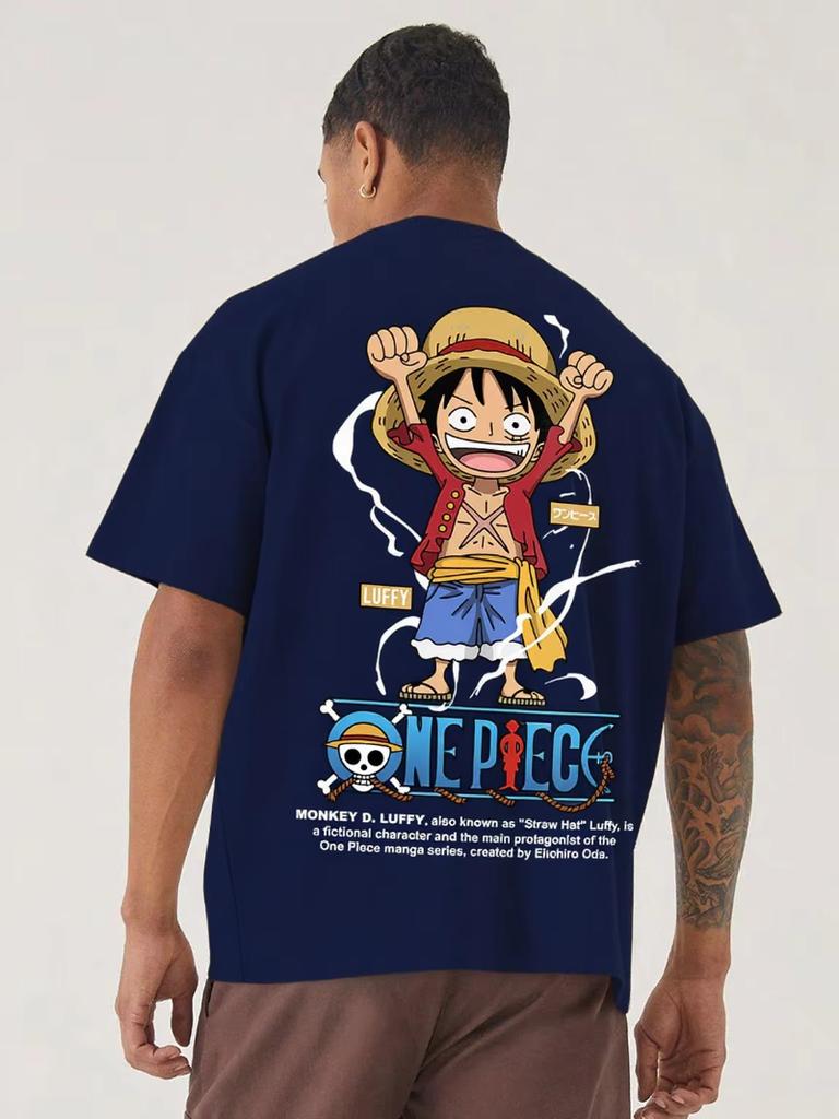 Oversized Anime Men Women T Shirt One Piece Luffy Streetwear Gym Workout Short Sleeves Graphic Tee Loose Casual Tops Summer Y2k