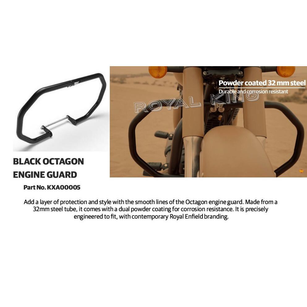 Black Octagon Engine Guard For "Royal Enfield New Classic & Meteor 350"