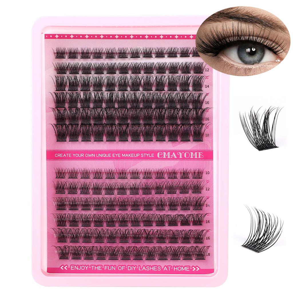 Thick False Eyelashes 10-18Mm Single Tuft Hair With Eyelash Glue Set
