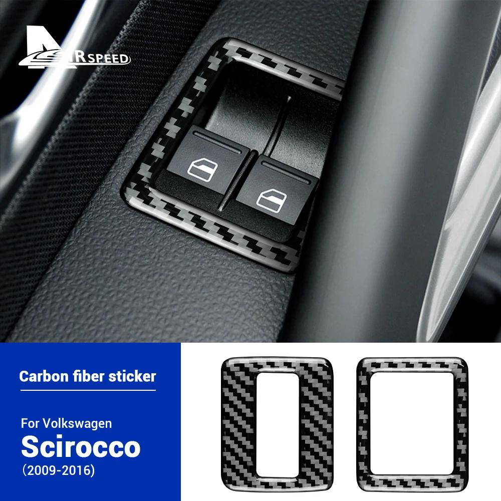 For Volkswagen Scirocco 2009 2010 2011 2012 2013 2014 2015 2016 Real Soft Carbon Fiber Sticker LHD RHD Car Door Window Panel