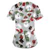 Women's Casual 3/4 Sleeve Neck Christmas Print Top for Holiday Parties