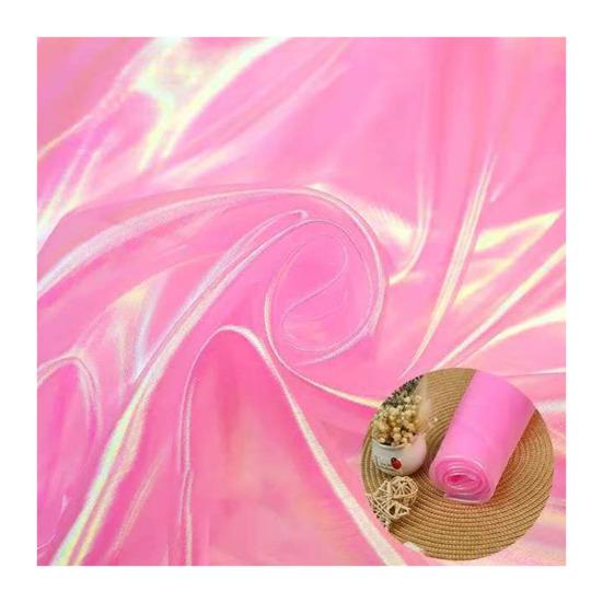 Iridescent Organza Fabric 59 Sheer Gauze Lightweight Inch Wide Holographic Organza for Wedding розовый
