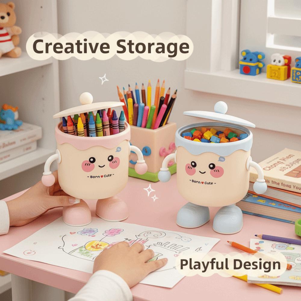 Space-Saving Design Pen Holder New Design Desktop Waste Basket Study Desk