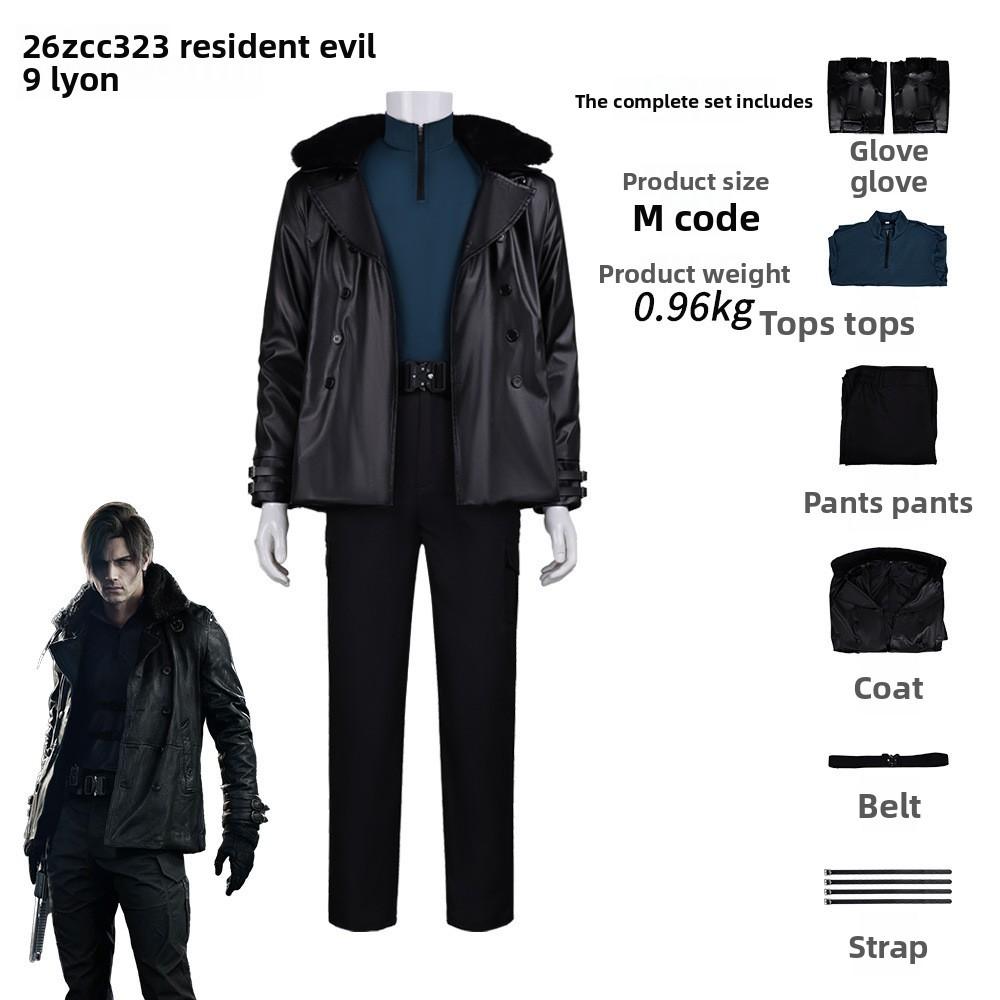 Resident Evil Leon Cosplay Costume With Polyester Fabric For Halloween Role Play S