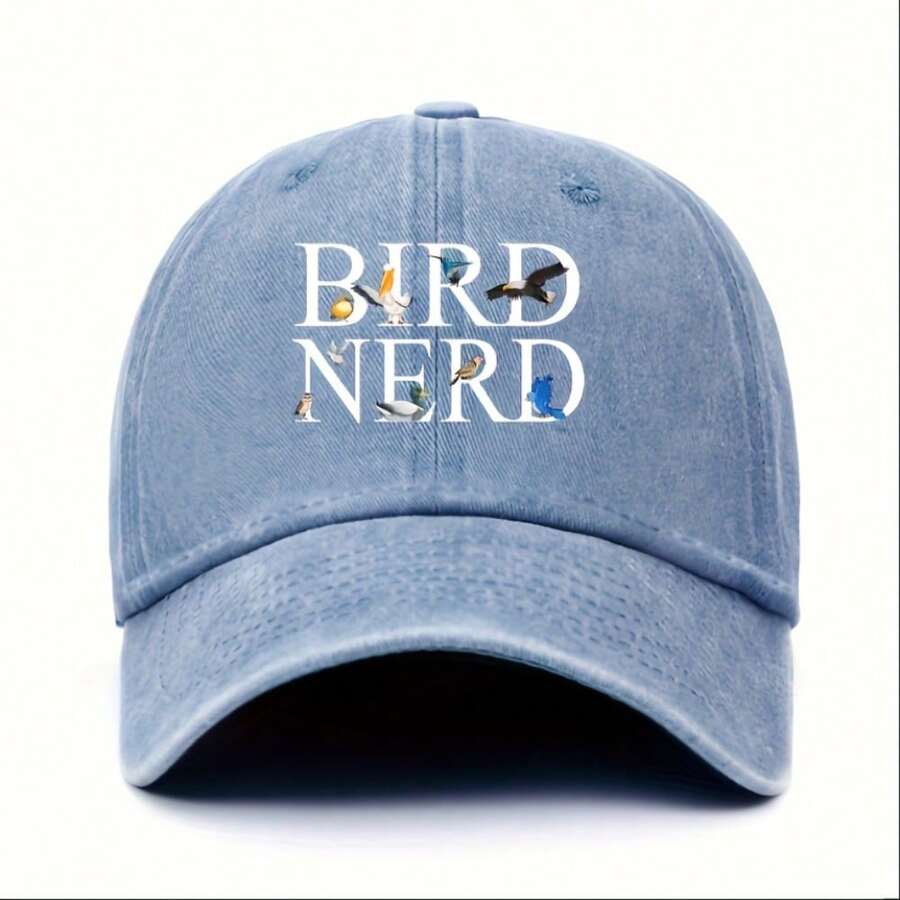 Unisex Retro Bird Nerd Baseball Cap Adjustable Soft Duckbill Hat For Outdoor Casual Wear