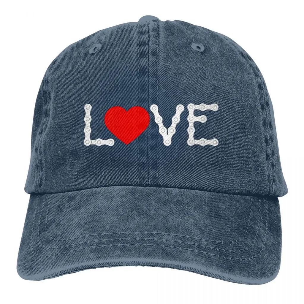L Love Bike Bicycle Cycling Baseball Cap Accessories Casual Distressed Cotton Hat Men Women
