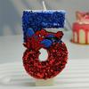 Creative Design Spider-Man Digital Birthday Candle Cake Party Decoration Handmade Cool Doll Birthday Candle