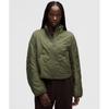Quilted Light Insulation Cropped Jacket Medium Olive