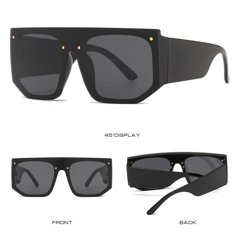High Quality Stylish Retro High End Designer Style Travel Friendly Oversized Riveted Female Male Sun Glasses Top
