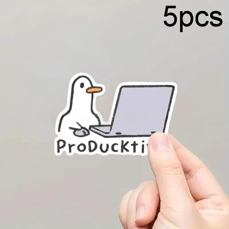 

5Pcs Removable Laptop Waterproof Decals Cute Goose Laptop Stickers Notebook Computer Diy Decoration Gift For Adults one size