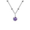 Stainless Steel Vacuum-Plated Birthstone Rhinestone Necklace for Women - Fashionable European & American Style