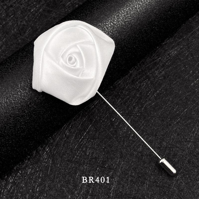 Handmade Multi-Color Rose Fabric Brooch Pin for Men's Suits - Korean Style Accessories