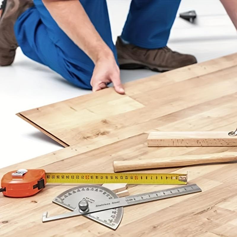 Precision Stainless Steel Angle Protractor - 0-180 Degree Adjustable Ruler, 3.94 Inch Woodworking Measurement Tool with Protective Soolies