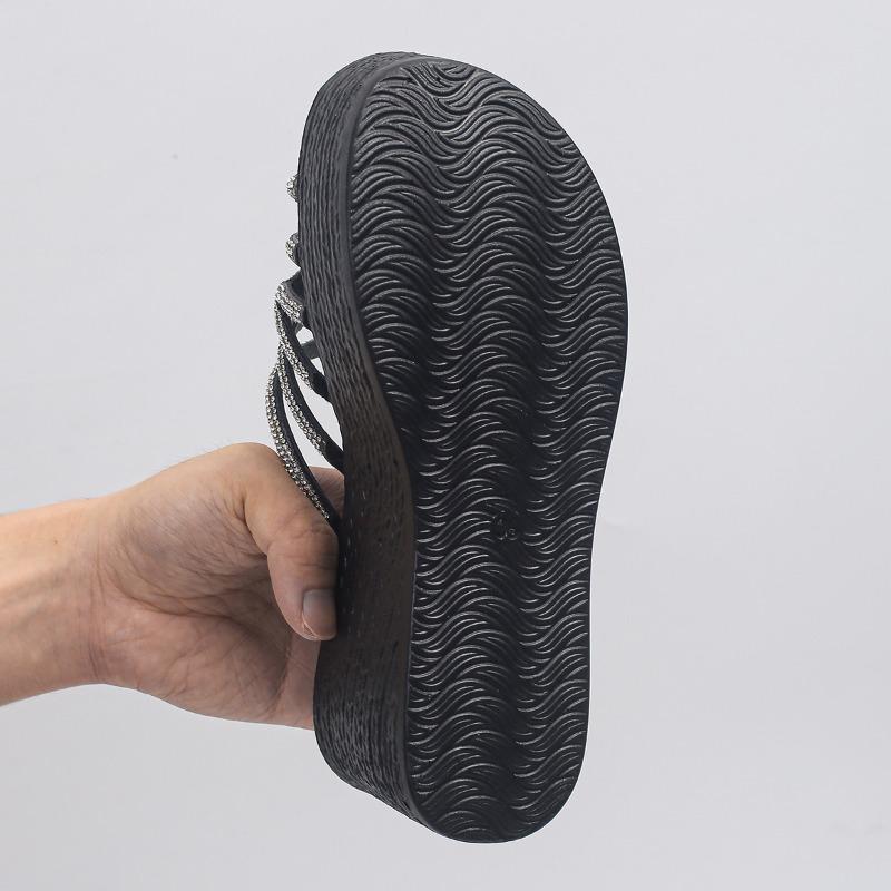 Women's Shoes 2024 New FashionWomen's Slippers Summer Casual Slippers Crystal Slippers Women's Thick-soled Zapatos De Mujer