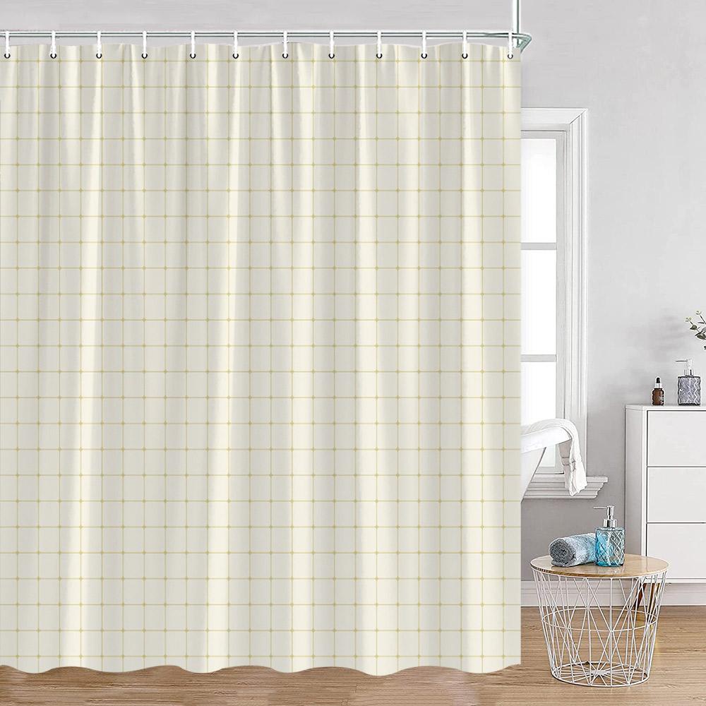 Simple Checkerboard Shower Curtains Colorful Abstract Gingham Pattern Check Checkered Modern Nordic Bathroom Curtains Decor