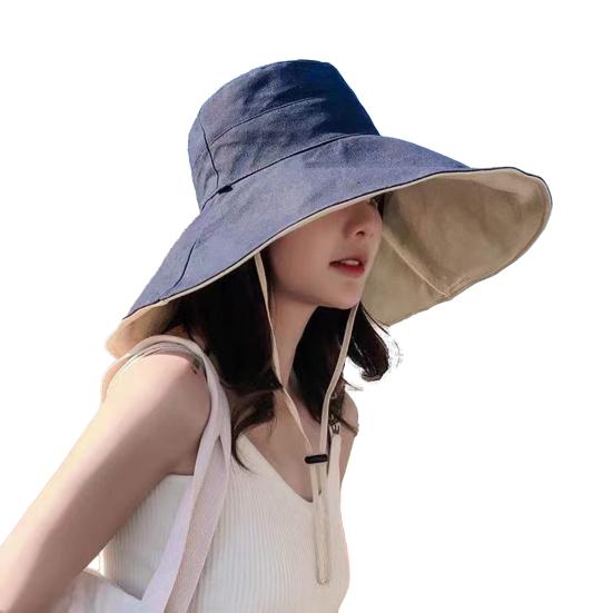 Sun Hat Wide Brim Double Layer Sun Protection Adjustable Strap Fisherman Hat Lightweight Summer Outdoor 1pc