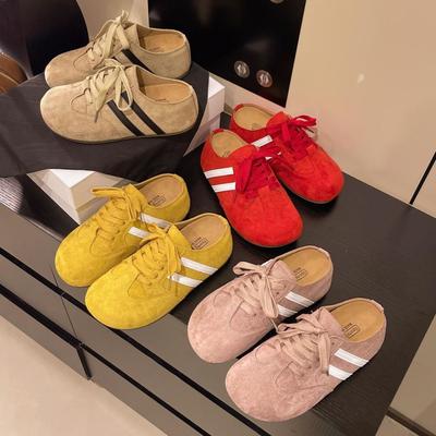 French Thick-bottomed Retro German Training Bag Head Half Slippers Women's Outer Wear 2025 Spring and Summer New Versatile and Comfortable Bag Head Dr